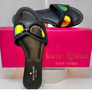 Kate Spade Kendall Sunglasses Leather Black Flip Flip Sandals Size 8